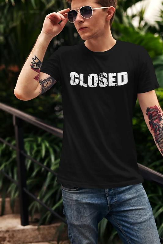 closed Men's Vintage T shirt Black Birthday Gift 00554
