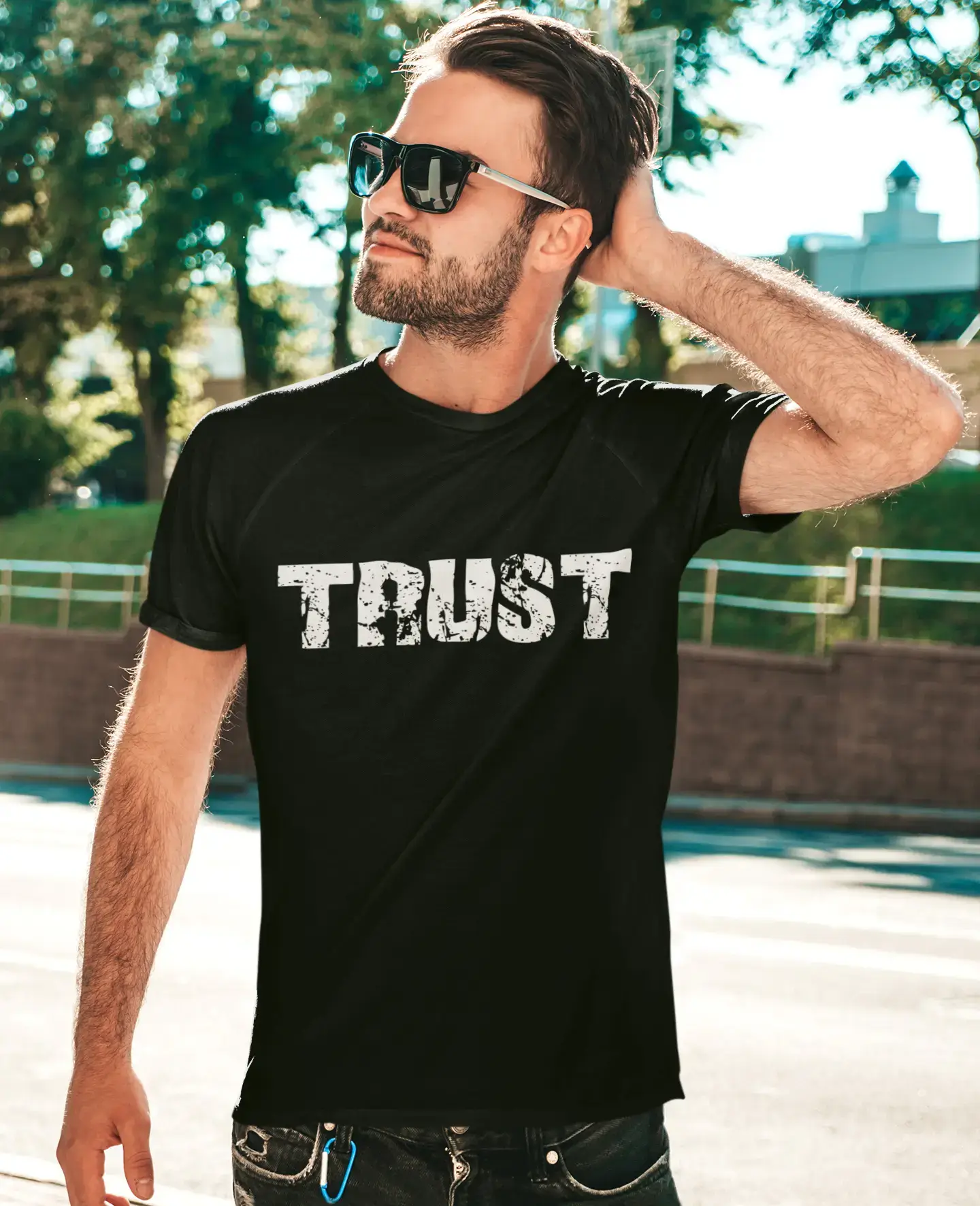 Herren-T-Shirt mit grafischem Aufdruck Vintage Tee Trust