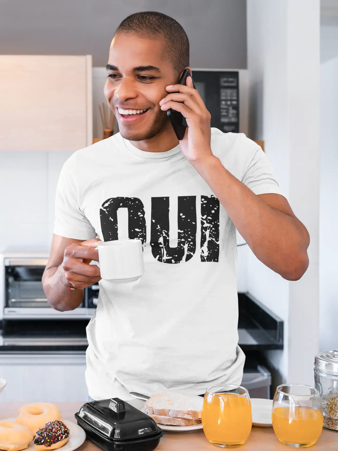 Men's Tee Shirt Vintage T shirt Oui X-Small White 00559