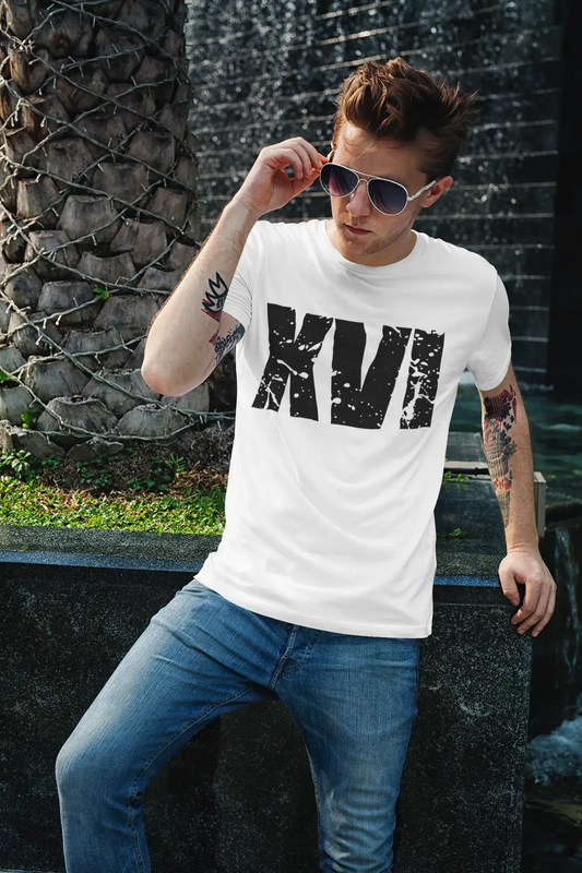Herren T-Shirt Vintage T-Shirt Xvi X-Small Weiß 00559