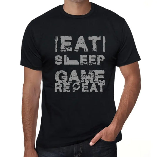 Men's Graphic T-Shirt Eat Sleep Game Repeat Eco-Friendly Limited Edition Short Sleeve Tee-Shirt Vintage Birthday Gift Novelty