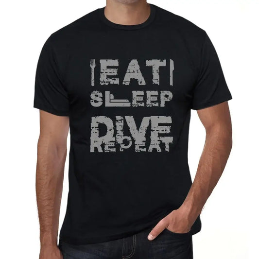 Men's Graphic T-Shirt Eat Sleep Dive Repeat Eco-Friendly Limited Edition Short Sleeve Tee-Shirt Vintage Birthday Gift Novelty