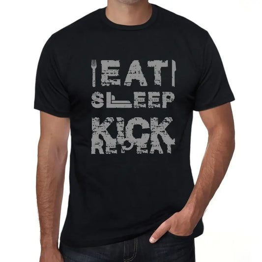 Men's Graphic T-Shirt Eat Sleep Kick Repeat Eco-Friendly Limited Edition Short Sleeve Tee-Shirt Vintage Birthday Gift Novelty