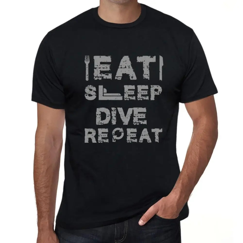 Men's Graphic T-Shirt Eat Sleep Dive Repeat Eco-Friendly Limited Edition Short Sleeve Tee-Shirt Vintage Birthday Gift Novelty