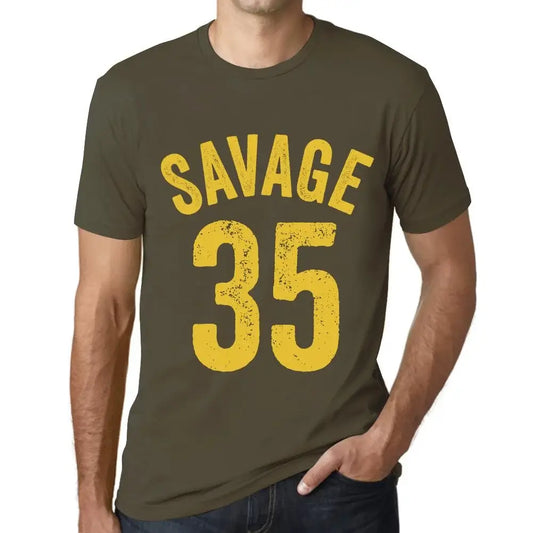 Men's Graphic T-Shirt Savage 35 35th Birthday Anniversary 35 Year Old Gift 1989 Vintage Eco-Friendly Short Sleeve Novelty Tee