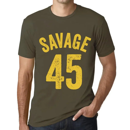 Men's Graphic T-Shirt Savage 45 45th Birthday Anniversary 45 Year Old Gift 1979 Vintage Eco-Friendly Short Sleeve Novelty Tee