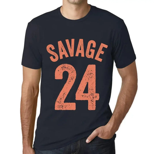 Men's Graphic T-Shirt Savage 24 24th Birthday Anniversary 24 Year Old Gift 2000 Vintage Eco-Friendly Short Sleeve Novelty Tee