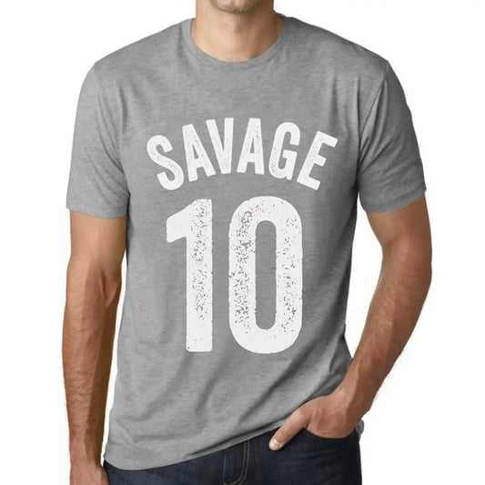 Men's Graphic T-Shirt Savage 10 10th Birthday Anniversary 10 Year Old Gift 2014 Vintage Eco-Friendly Short Sleeve Novelty Tee