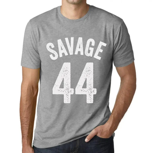 Men's Graphic T-Shirt Savage 44 44th Birthday Anniversary 44 Year Old Gift 1980 Vintage Eco-Friendly Short Sleeve Novelty Tee