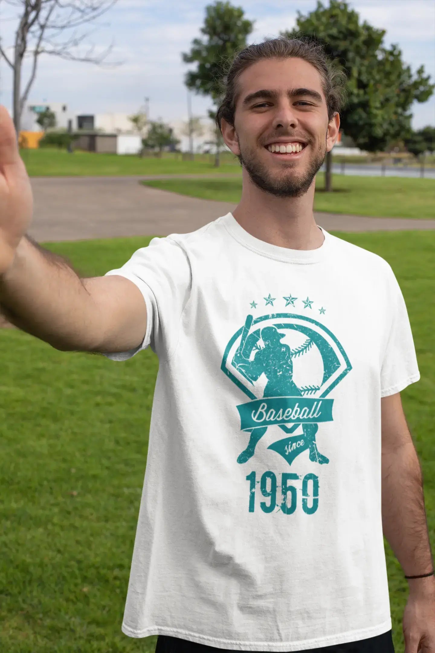 Men's Vintage Tee Shirt Graphic T shirt Baseball Since 1950 White