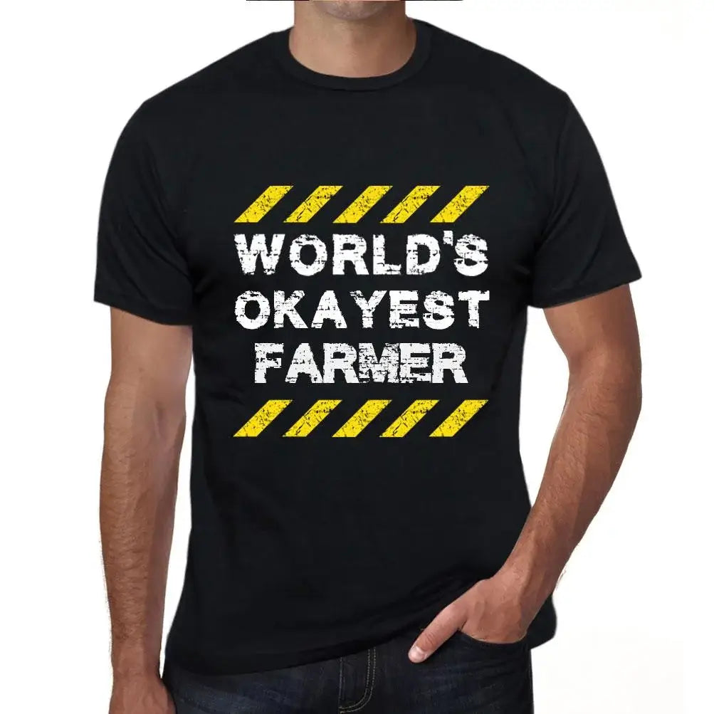 Men's Graphic T-Shirt Worlds Okayest Farmer Eco-Friendly Limited Edition Short Sleeve Tee-Shirt Vintage Birthday Gift Novelty