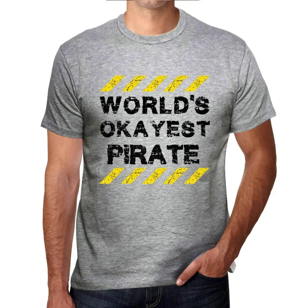 Men's Graphic T-Shirt Worlds Okayest Pirate Eco-Friendly Limited Edition Short Sleeve Tee-Shirt Vintage Birthday Gift Novelty