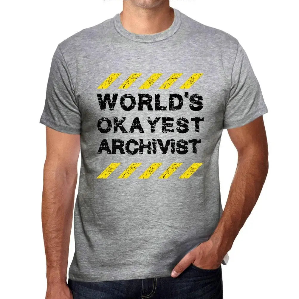 Men's Graphic T-Shirt Worlds Okayest Archivist Eco-Friendly Limited Edition Short Sleeve Tee-Shirt Vintage Birthday Gift Novelty