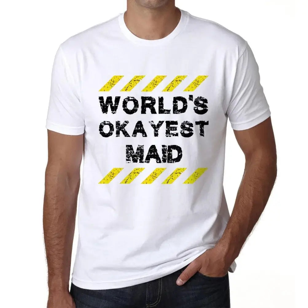 Men's Graphic T-Shirt Worlds Okayest Maid Eco-Friendly Limited Edition Short Sleeve Tee-Shirt Vintage Birthday Gift Novelty