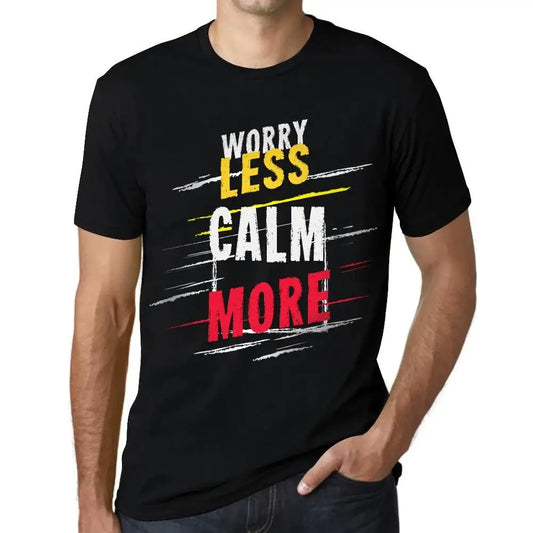 Men's Graphic T-Shirt Worry Less Calm More Eco-Friendly Limited Edition Short Sleeve Tee-Shirt Vintage Birthday Gift Novelty