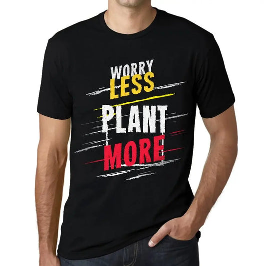 Men's Graphic T-Shirt Worry Less Plant More Eco-Friendly Limited Edition Short Sleeve Tee-Shirt Vintage Birthday Gift Novelty