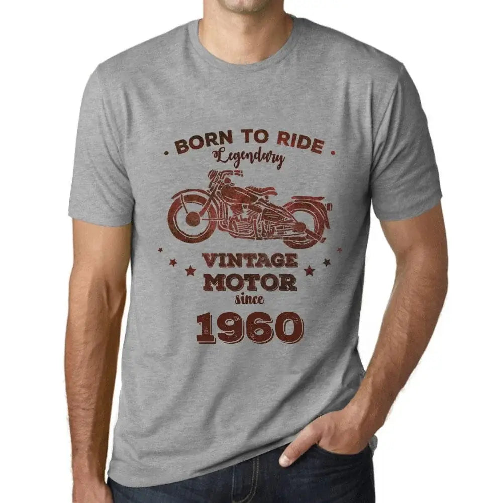 Men's Graphic T-Shirt Born to Ride Legendary Motor Since 1960 64th Birthday Anniversary 64 Year Old Gift 1960 Vintage Eco-Friendly Short Sleeve Novelty Tee