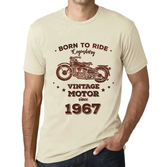 Men's Graphic T-Shirt Born to Ride Legendary Motor Since 1967 57th Birthday Anniversary 57 Year Old Gift 1967 Vintage Eco-Friendly Short Sleeve Novelty Tee