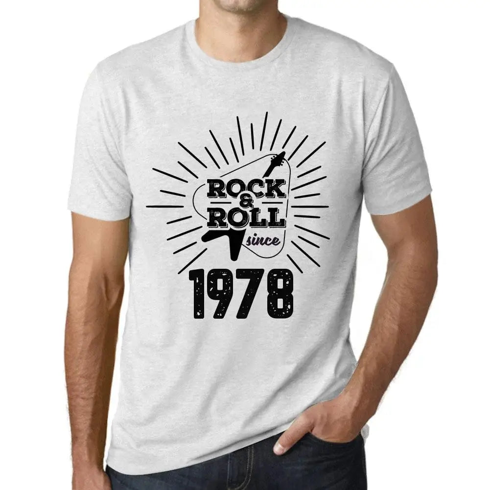 Men's Graphic T-Shirt Guitar and Rock & Roll Since 1978 46th Birthday Anniversary 46 Year Old Gift 1978 Vintage Eco-Friendly Short Sleeve Novelty Tee