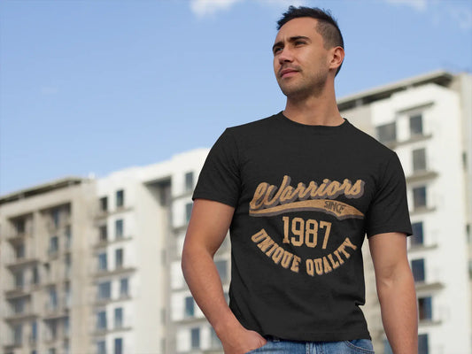 Herren Vintage T-Shirt Grafik T-Shirt Warriors Since 1987 Deep Black