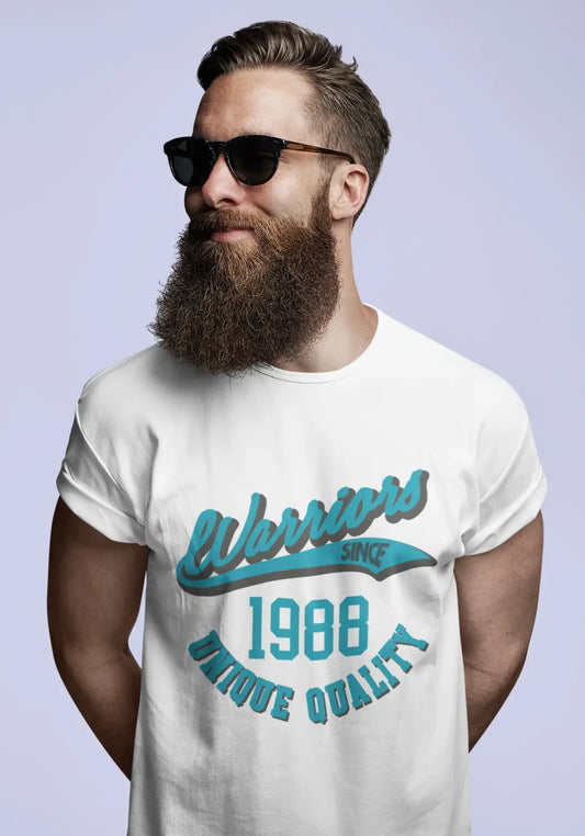 Men's Vintage Tee Shirt Graphic T shirt Warriors Since 1988 White