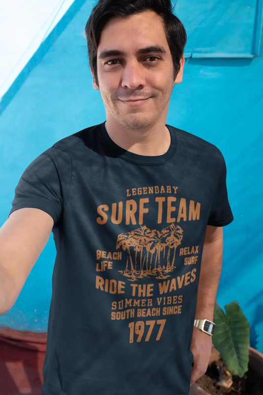 Men's Vintage Tee Shirt Graphic T shirt Surf Team 1977 Navy