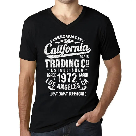 Men's Graphic T-Shirt V Neck California Trading Since 1972 52nd Birthday Anniversary 52 Year Old Gift 1972 Vintage Eco-Friendly Short Sleeve Novelty Tee