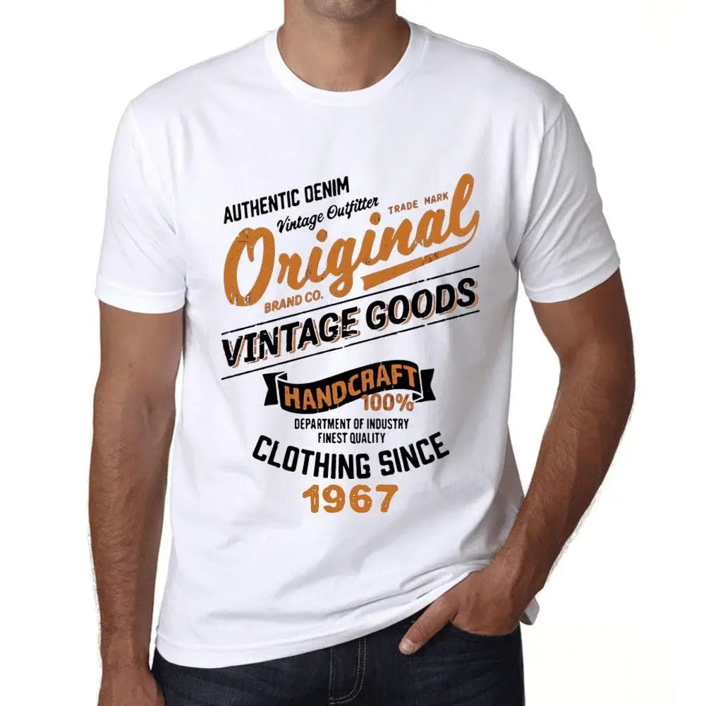 Men's Graphic T-Shirt Original Vintage Clothing Since 1967 57th Birthday Anniversary 57 Year Old Gift 1967 Vintage Eco-Friendly Short Sleeve Novelty Tee