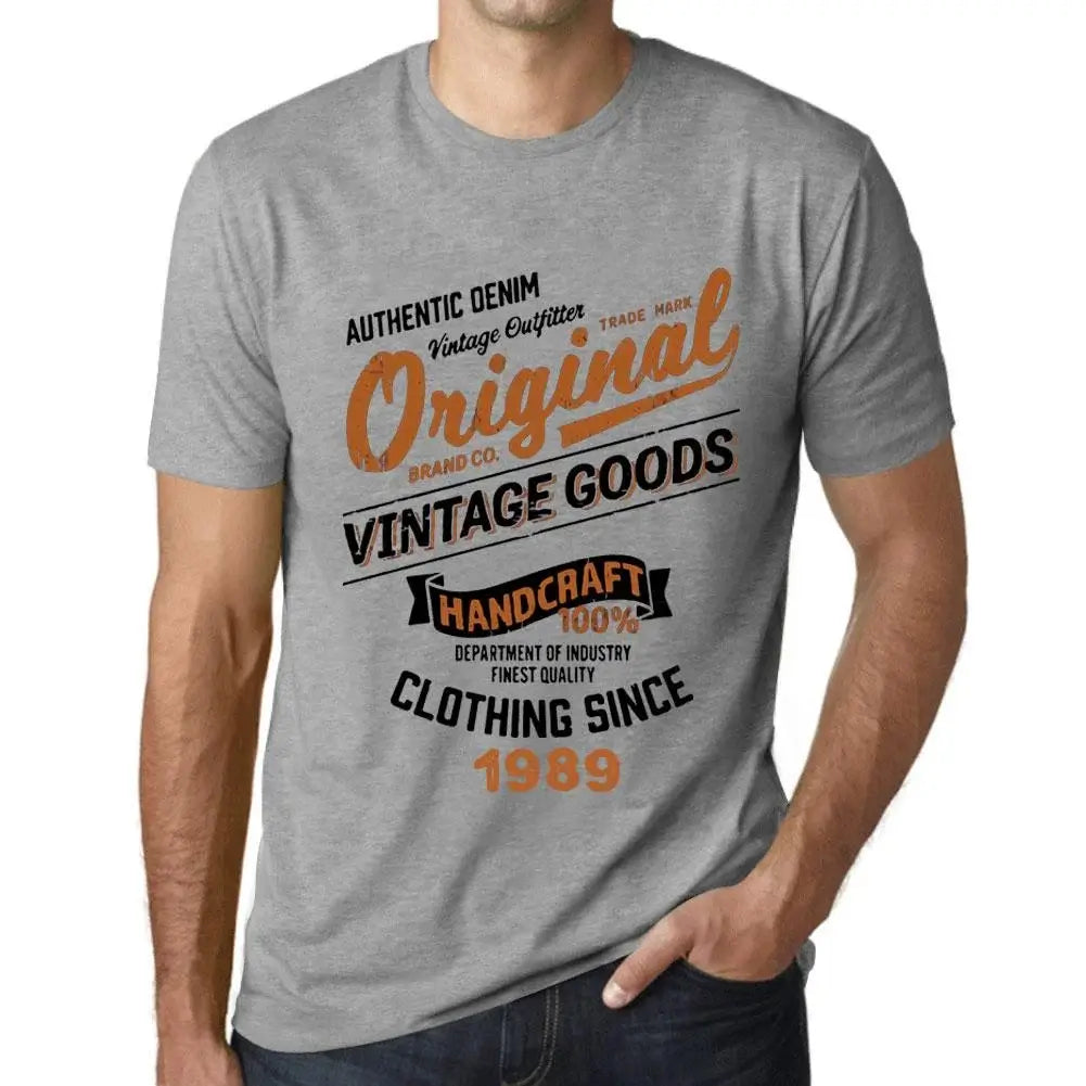 Men's Graphic T-Shirt Original Vintage Clothing Since 1989 35th Birthday Anniversary 35 Year Old Gift 1989 Vintage Eco-Friendly Short Sleeve Novelty Tee