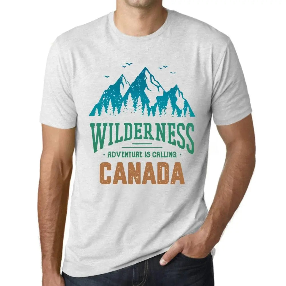 Men's Graphic T-Shirt Wilderness, Adventure Is Calling Canada Eco-Friendly Limited Edition Short Sleeve Tee-Shirt Vintage Birthday Gift Novelty