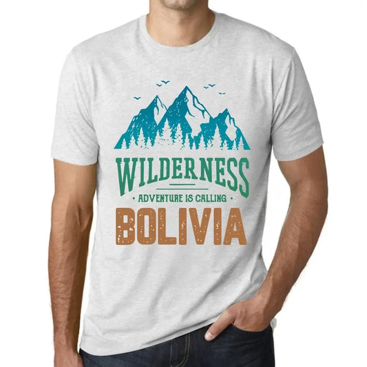 Men's Graphic T-Shirt Wilderness, Adventure Is Calling Bolivia Eco-Friendly Limited Edition Short Sleeve Tee-Shirt Vintage Birthday Gift Novelty