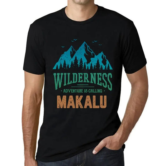 Men's Graphic T-Shirt Wilderness, Adventure Is Calling Makalu Eco-Friendly Limited Edition Short Sleeve Tee-Shirt Vintage Birthday Gift Novelty