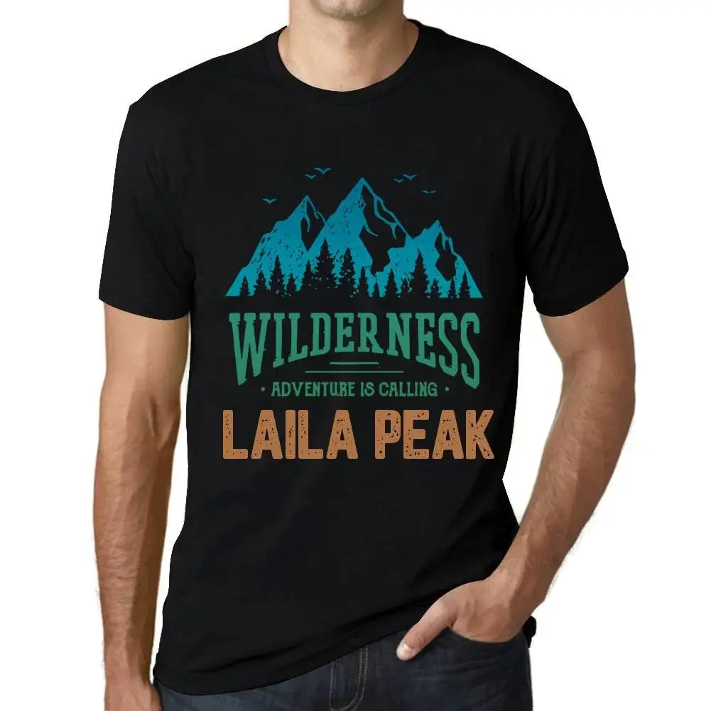 Men's Graphic T-Shirt Wilderness, Adventure Is Calling Laila Peak Eco-Friendly Limited Edition Short Sleeve Tee-Shirt Vintage Birthday Gift Novelty