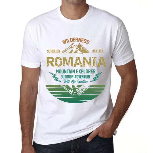 Men's Graphic T-Shirt Outdoor Adventure, Wilderness, Mountain Explorer Romania Eco-Friendly Limited Edition Short Sleeve Tee-Shirt Vintage Birthday Gift Novelty