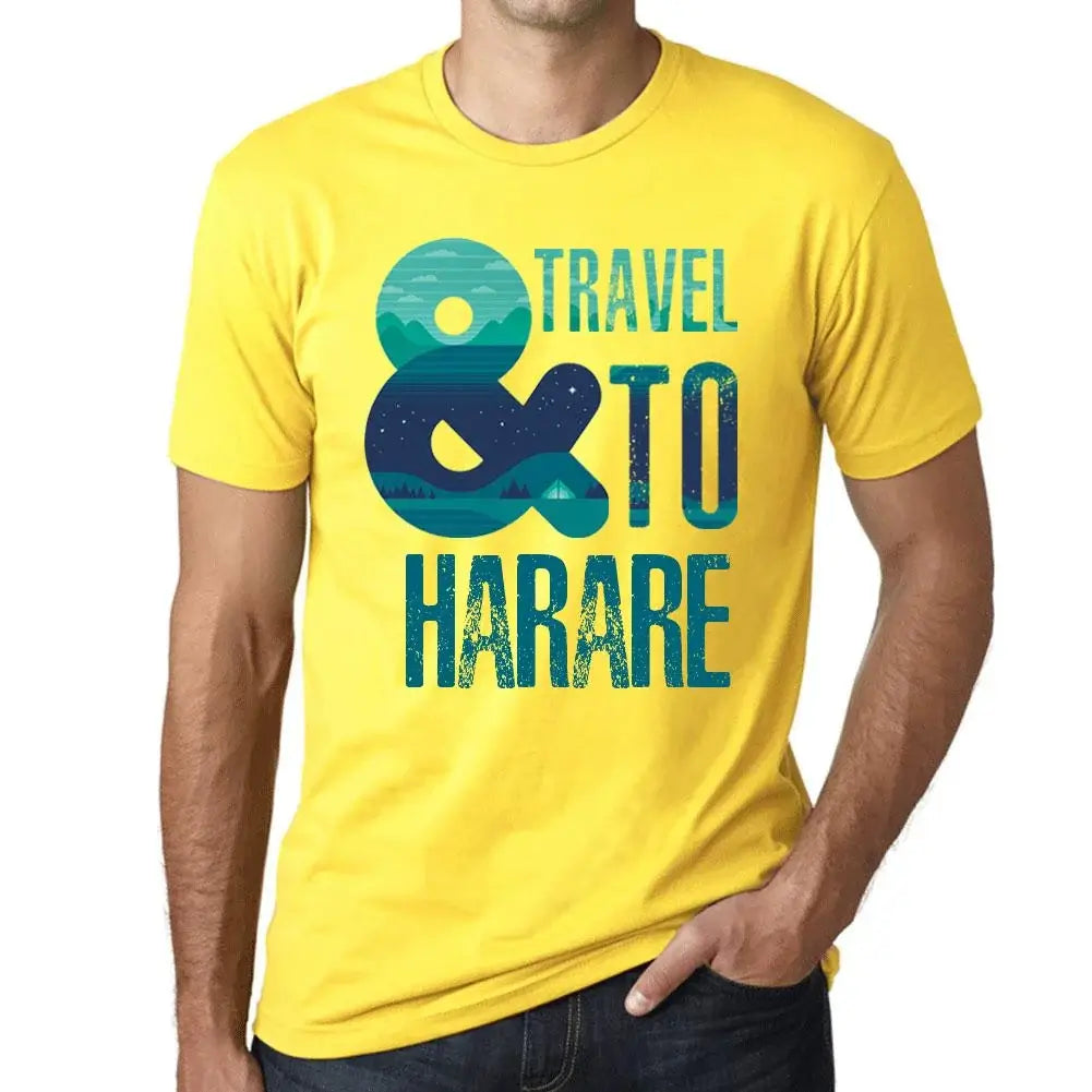 Men's Graphic T-Shirt And Travel To Harare Eco-Friendly Limited Edition Short Sleeve Tee-Shirt Vintage Birthday Gift Novelty