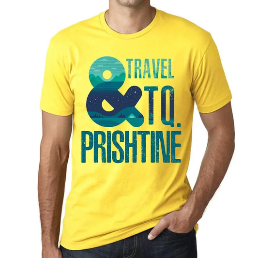 Men's Graphic T-Shirt And Travel To Prishtinë Eco-Friendly Limited Edition Short Sleeve Tee-Shirt Vintage Birthday Gift Novelty