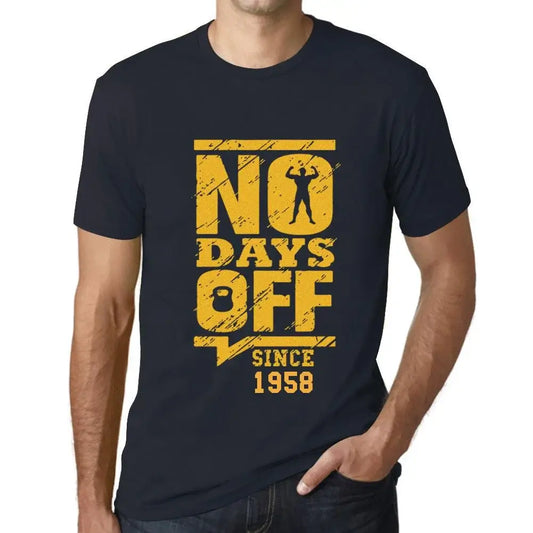 Men's Graphic T-Shirt No Days Off Since 1958 66th Birthday Anniversary 66 Year Old Gift 1958 Vintage Eco-Friendly Short Sleeve Novelty Tee