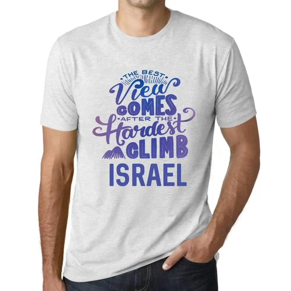 Men's Graphic T-Shirt The Best View Comes After Hardest Mountain Climb Israel Eco-Friendly Limited Edition Short Sleeve Tee-Shirt Vintage Birthday Gift Novelty