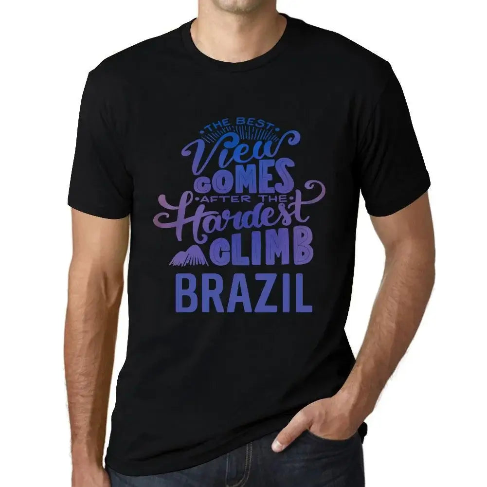 Men's Graphic T-Shirt The Best View Comes After Hardest Mountain Climb Brazil Eco-Friendly Limited Edition Short Sleeve Tee-Shirt Vintage Birthday Gift Novelty