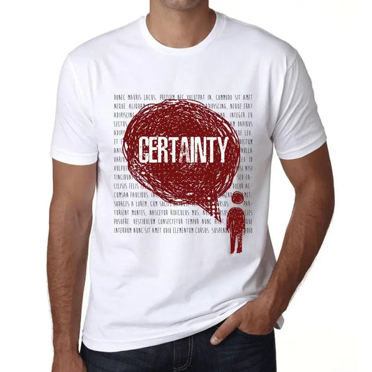 Men's Graphic T-Shirt Thoughts Certainty Eco-Friendly Limited Edition Short Sleeve Tee-Shirt Vintage Birthday Gift Novelty