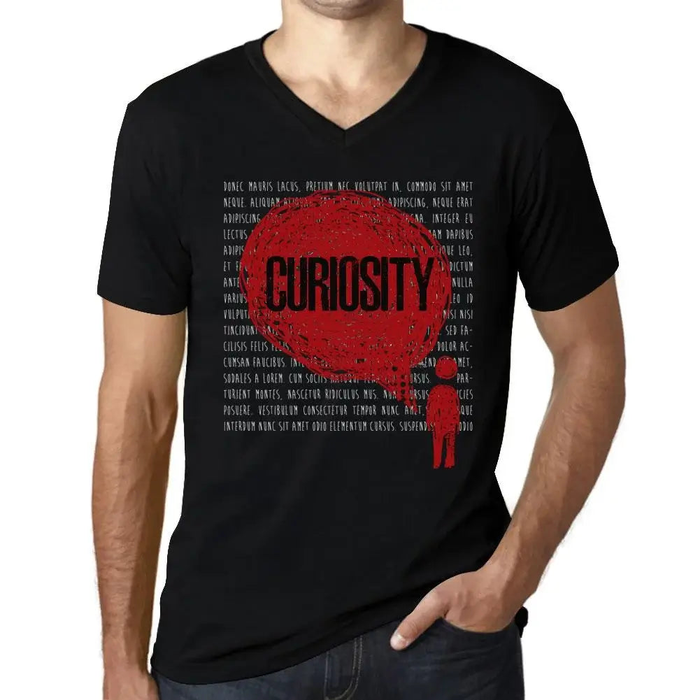 Men's Graphic T-Shirt V Neck Thoughts Curiosity Eco-Friendly Limited Edition Short Sleeve Tee-Shirt Vintage Birthday Gift Novelty