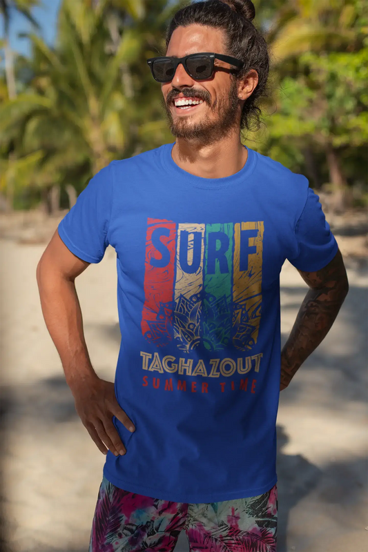 Homme T Shirt Graphique Imprimé Vintage Tee Surf Summer Time TAGHAZOUT Royal
