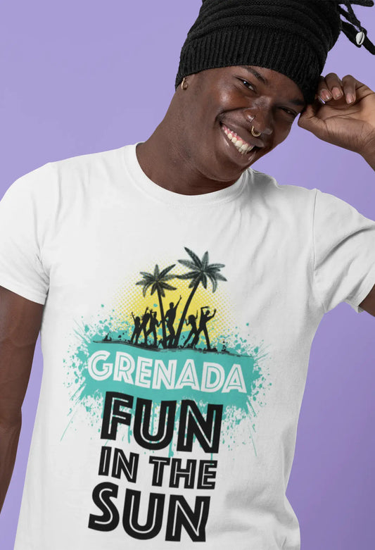 Herren Vintage T-Shirt Grafik T-Shirt Summer Dance GRENADA Weiß