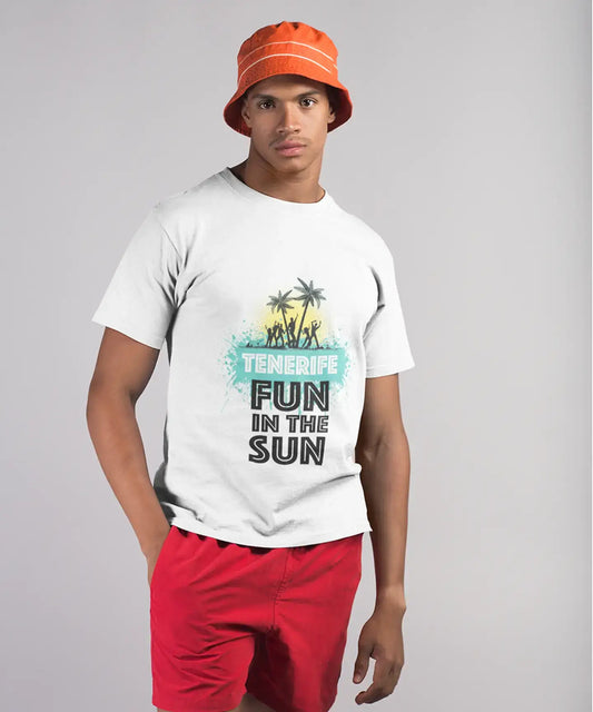 Herren T-Shirt Graphique Imprimé Vintage Tee Summer Dance Teneriffa Blanc