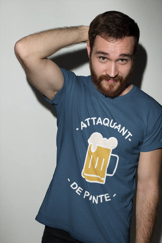 Men's Vintage Tee Shirt Graphic T shirt Attaquant de Pinte Denim