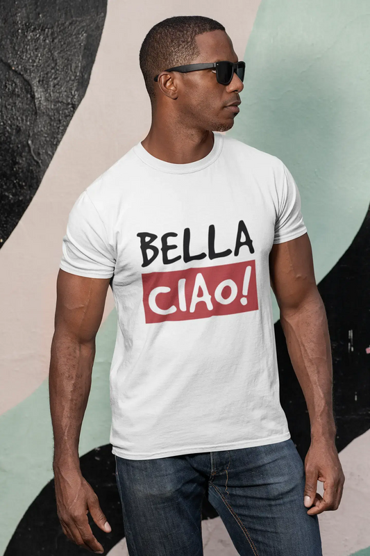 Men's Vintage Tee Shirt Graphic T shirt Bella Ciao White