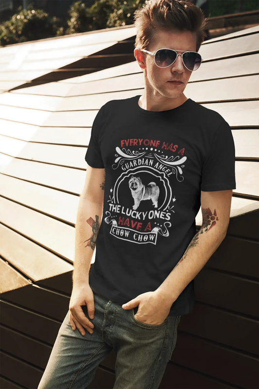 Men's Vintage Tee Shirt Graphic T shirt Chow-Chow Dog Deep Black
