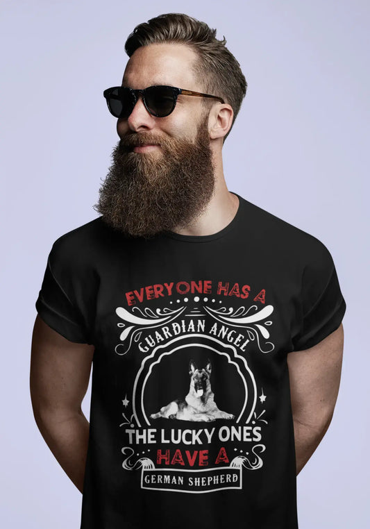 Men's Vintage Tee Shirt Graphic T shirt German Shepherd Dog Deep Black