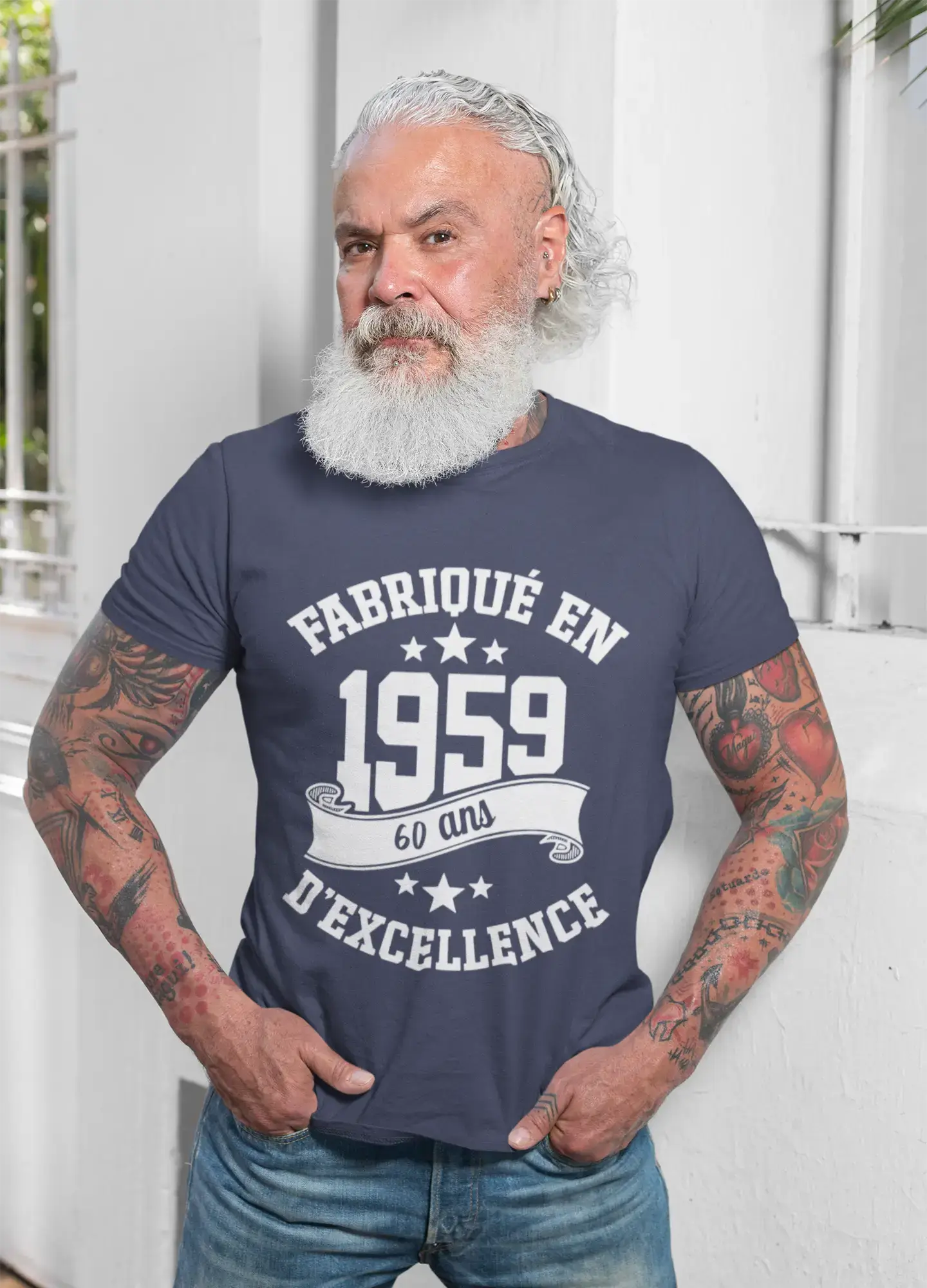 ULTRABASIC – Hergestellt im Jahr 1959, 60 Jahre alt. Weißes Unisex-T-Shirt