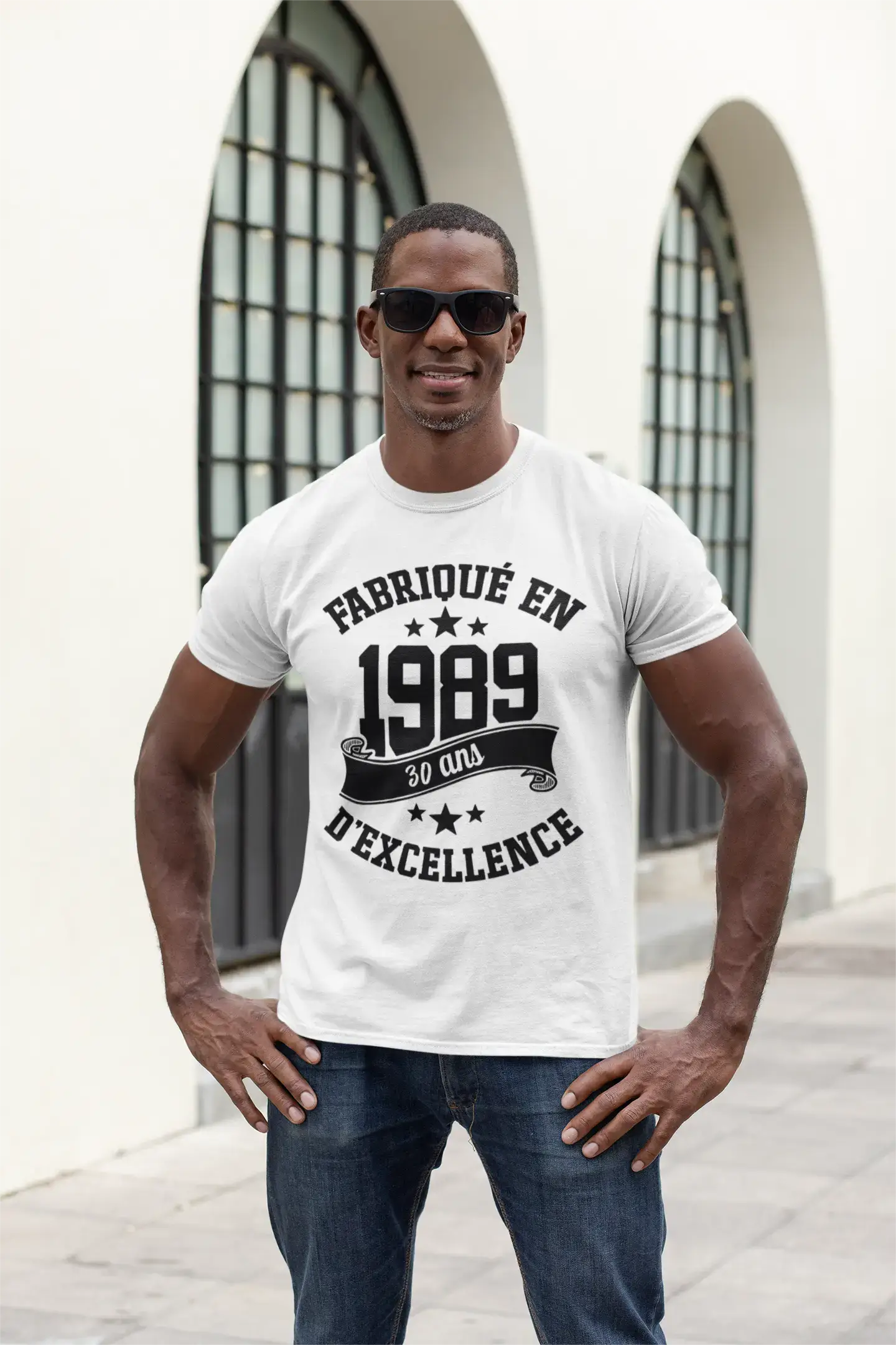 ULTRABASIC – Hergestellt im Jahr 1989, 30 Jahre alt. Geniales Unisex-T-Shirt aus weißem Chiné